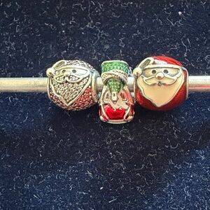 Vintage Pandora Santa and holiday car charms